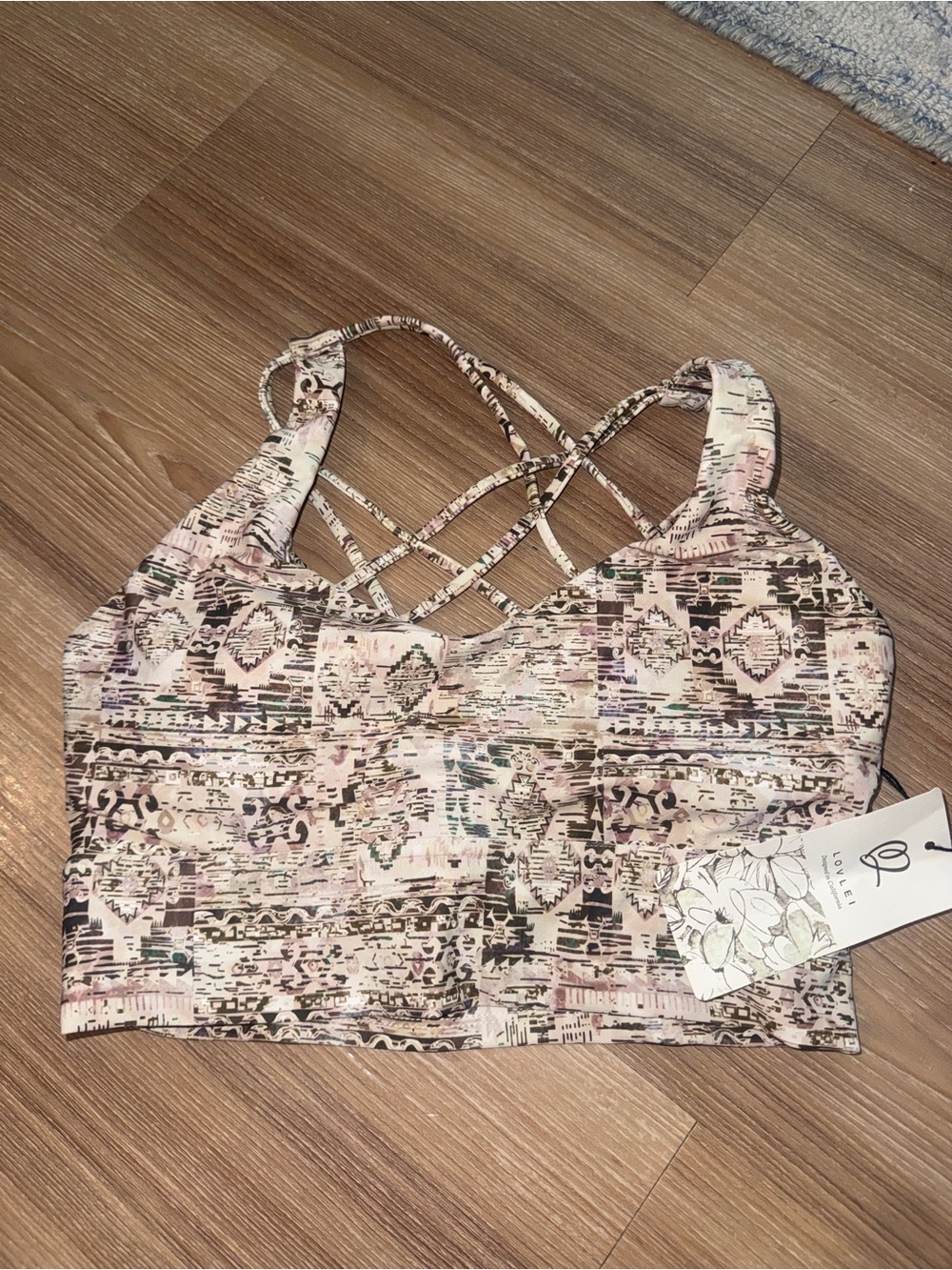 Aztec print sports bra